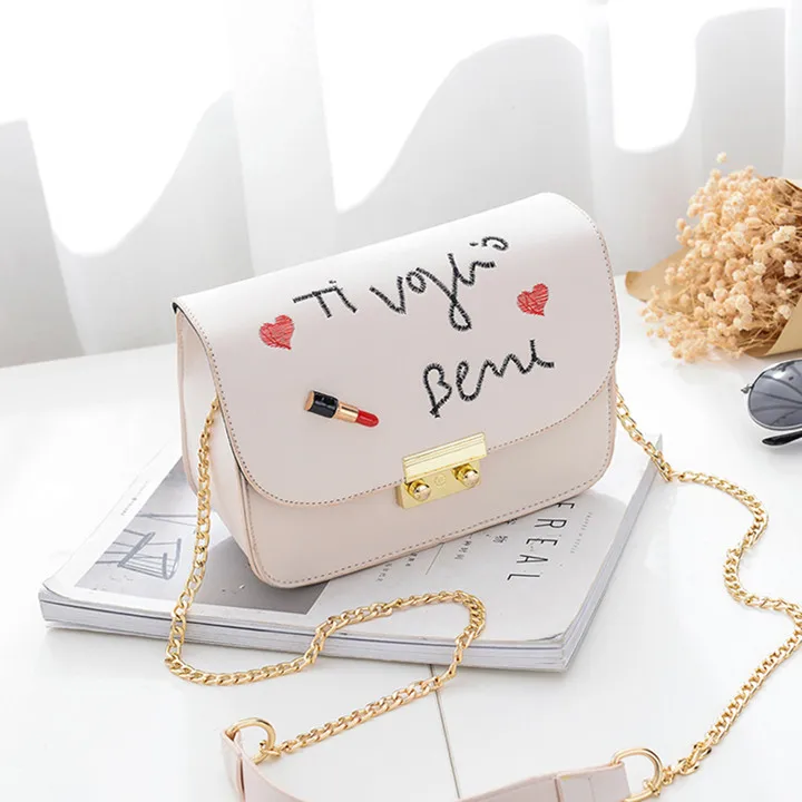 

Four seasons fashion female small bag 2018 new tide han edition joker inclined shoulder bag chain female bag shoulder bag is con