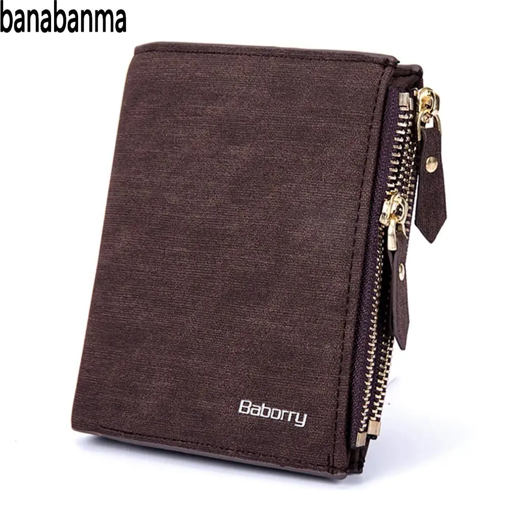 

banabanma Men Theft Protect Coin Bag Zipper Wallets Short Type Money Purses Wallets ZK30