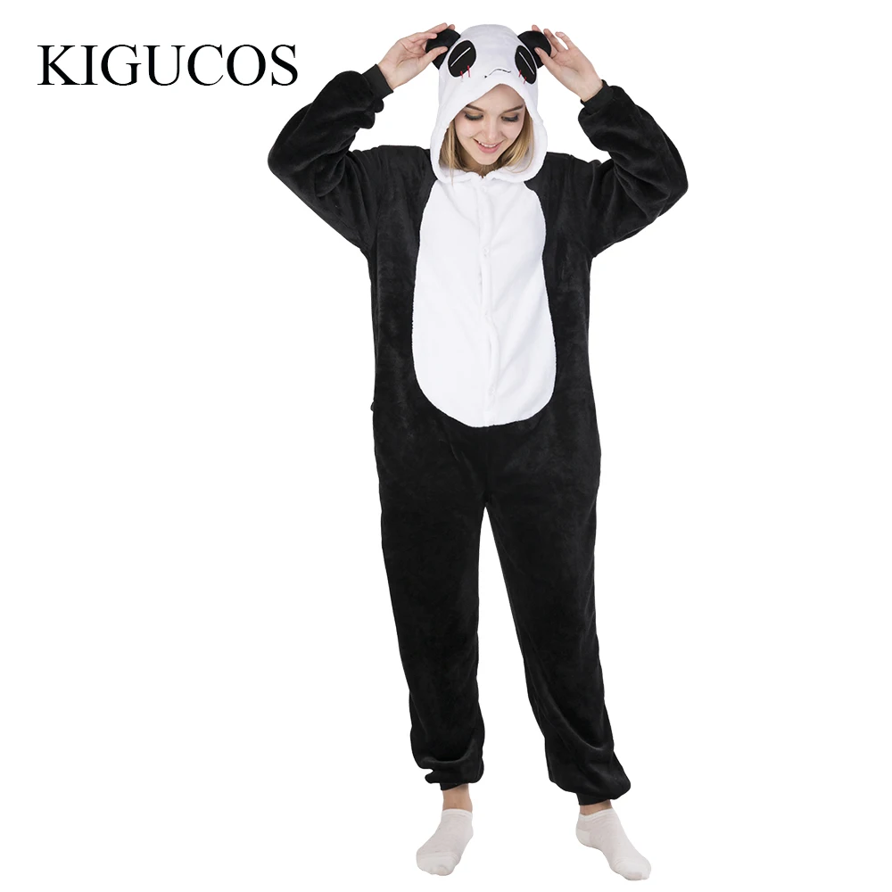 Зимняя теплая Пижама KIGUCOS Все в одном комбинезон с мультяшным единорогом цельная