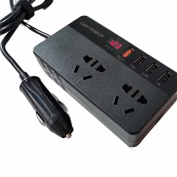 

12V to 220V Car inverter Multi-function car power converter Socket USBQC3.0 Fast charge 150W Auto Accessories Automotive