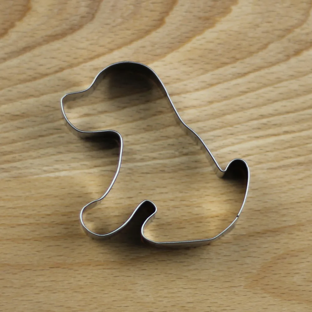 Stainless steel cookie mold puppy dog tails wagging dog sitting cookies moldin Cake Molds from