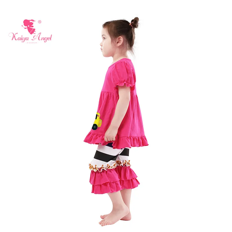Kaiya Angel/Модная Летняя одежда розовый красный топ с принтом грузовика укороченные
