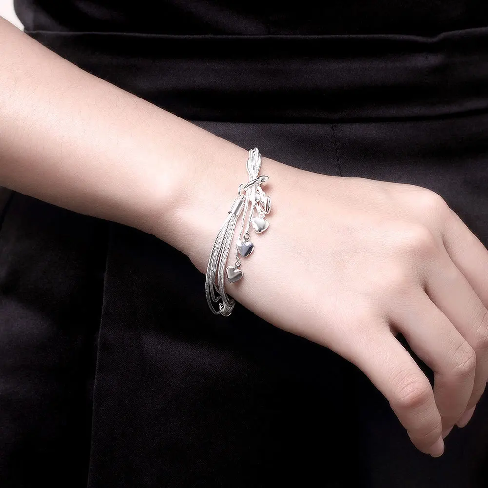 20 мм Тай Чи Висячие Сердце браслет Femme в форме сердца серебряная цепочка браслет ручной ювелирные изделия браслеты на руку для женщин