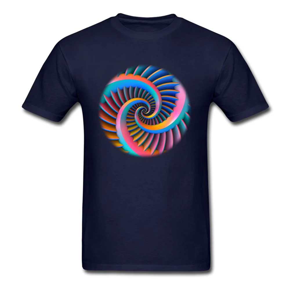 Man New Arrival Design Tees O-Neck Autumn All Cotton T-Shirt Group Short Sleeve Opposing Spirals Mandala Tee Shirt Opposing Spirals Mandala navy