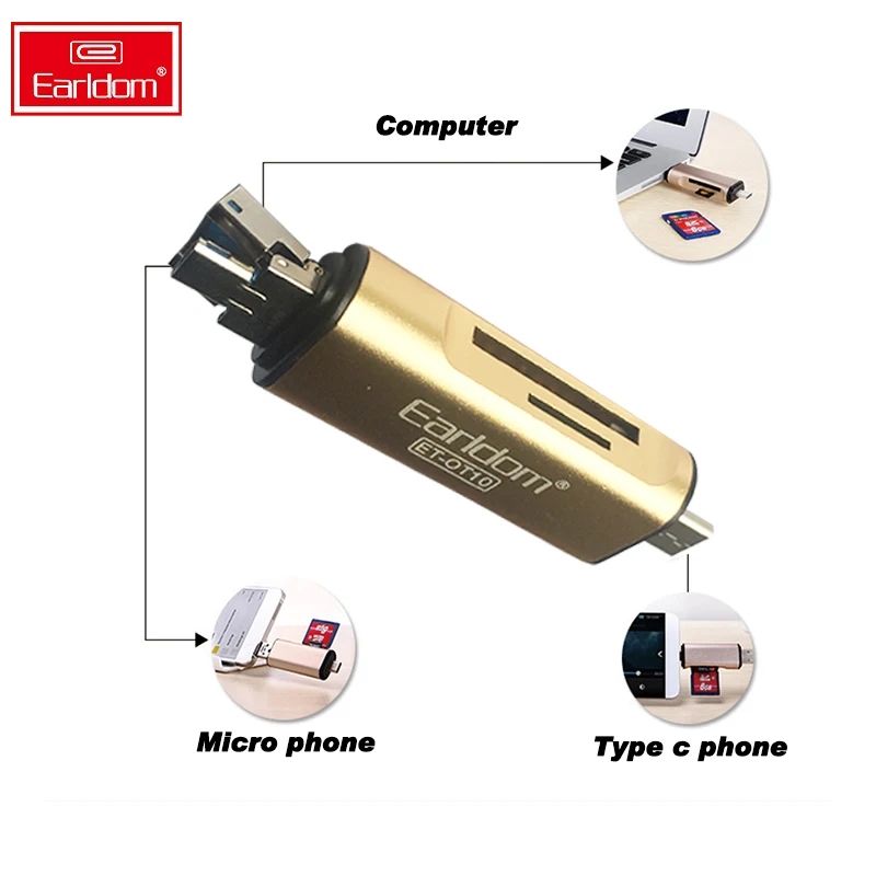 

Multi in 1 TF/SD Card Reader Usb 2.0 Micro Sd Card Reader Type C Android Computer High-speed Card Reader Usb 2.0
