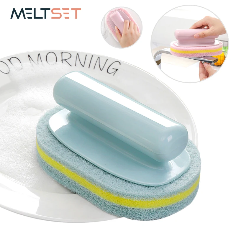 

New Design Cleaning Brush Kitchen Sponge Descaling Clean Magic Pan Pot faucet Cleaning Brush Decontamination Cleaning Tools