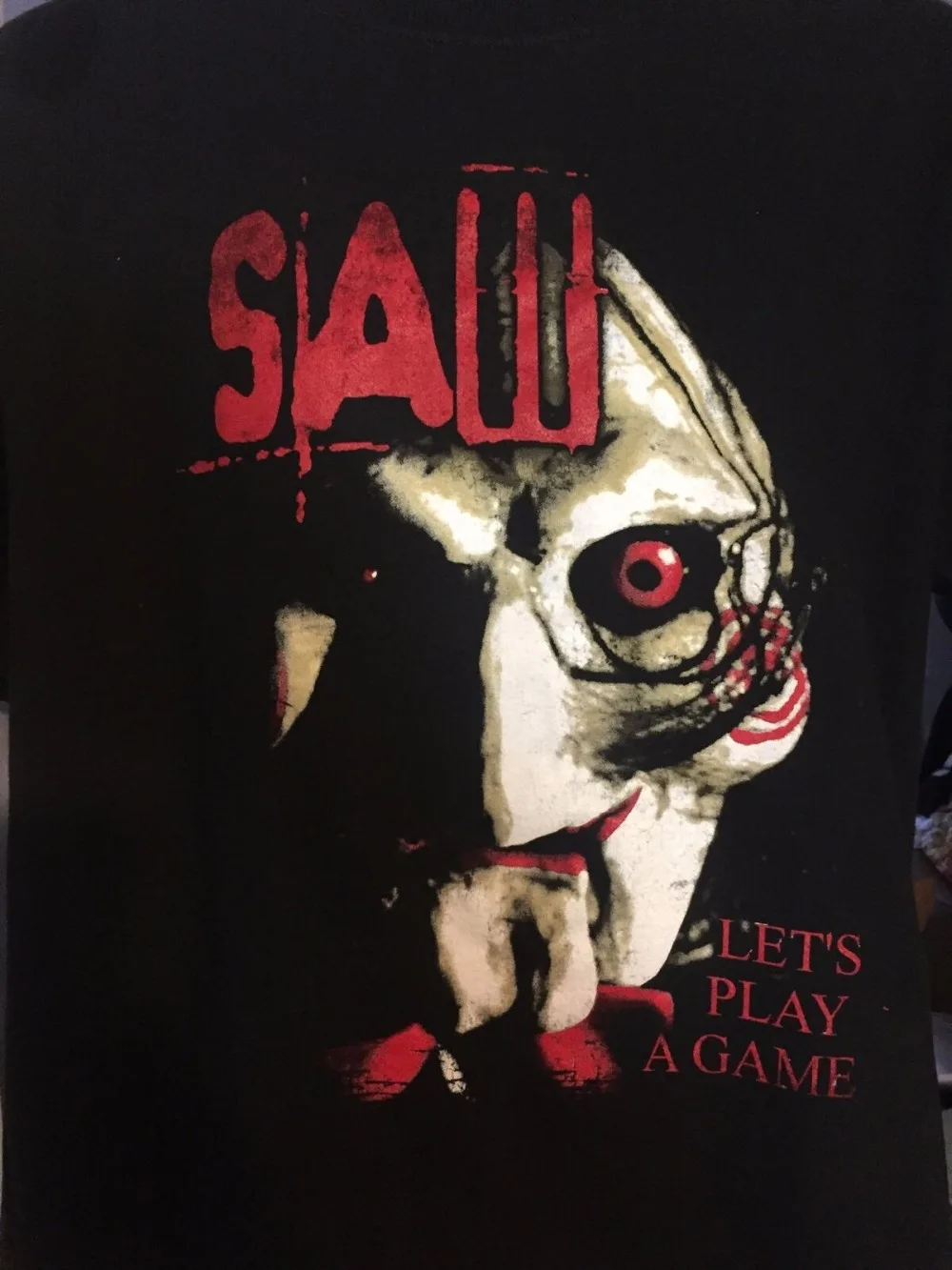 Saw Movie Lets Play A Game T Shirt Double Sided Jigsaw Horror Gore Cotton Men T Shirts Classical 19 Street Wear Hip Hop Tops T Shirts Aliexpress