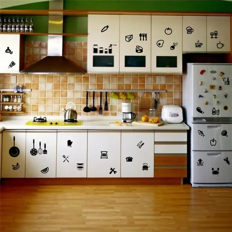 Кухонные инструменты, настенные Стикеры для дома, легко удаляемая Наклейка на стену, виниловые наклейки для кухни, цитата, художественный Декор