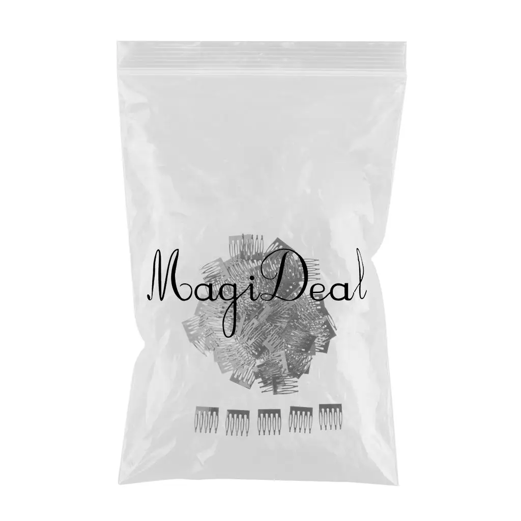 MagiDeal Mini 5 Teeth Metal Plain Smooth Hair Clips Combs for Girl Dolls DIY Accessories