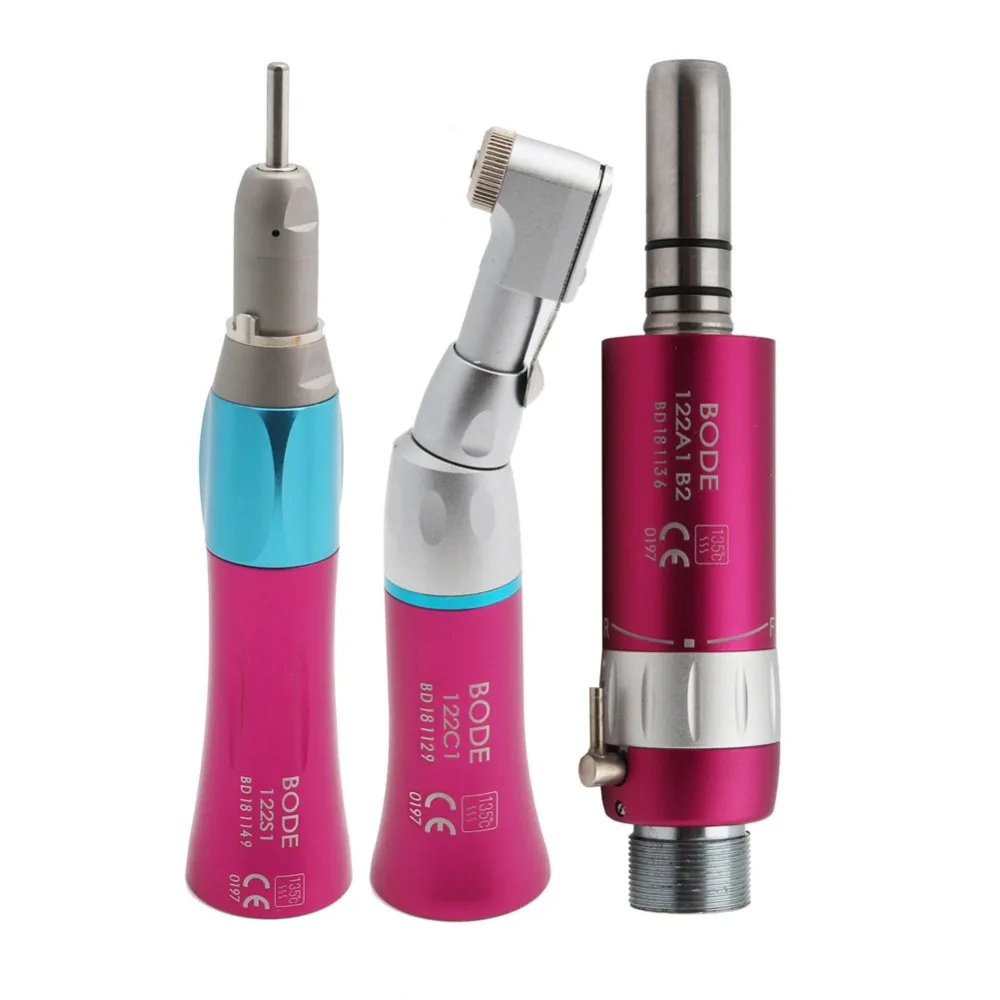 

Dental Low Speed Handpiece Kit Straight Contra Angle Air Motor Air Turbine Set 2/4Holes Available BODE Pink