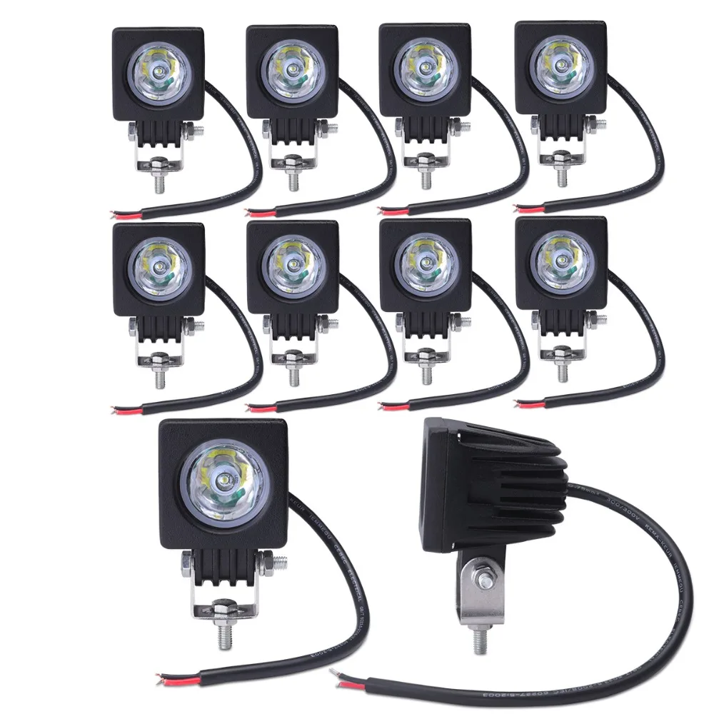 

10pcs 10W led work lamp Square 12V LED worklight led work lamp light tractor truck offroad FOG LIGHT FOR OFFROAD MOTORCYCLE BOAT