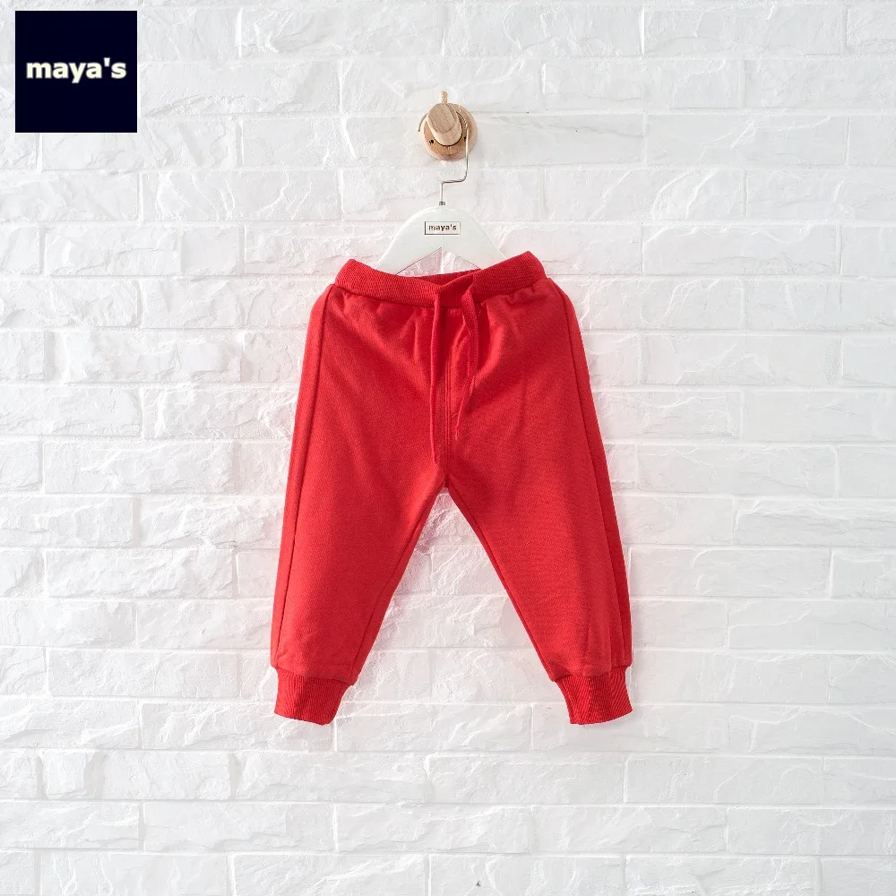 Mayas/Новые модные однотонные прямые детские штаны хлопковые мягкие дышащие с