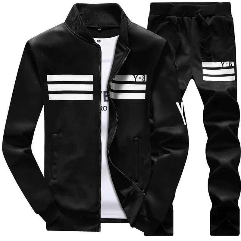 Men's Sporting Suit Casual Tracksuit Men Spring Autumn Sportswear 2PC Sweatshirt +Pants Clothing Sets Plus Size 6XL 7XL 8XL 9XL