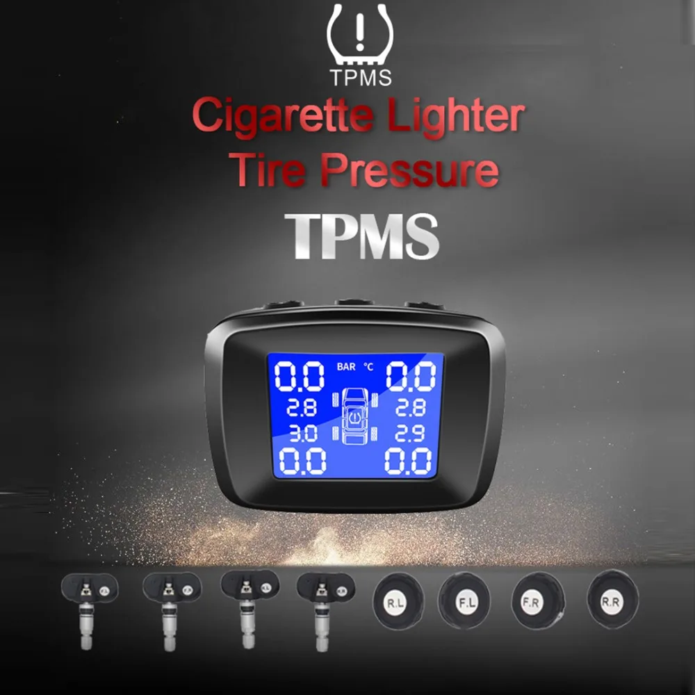 Dealcoo Car TMPS Systems Tire Pressure Monitoring System Tyre Pressure Sensor Tire Pressure Sensor TMPS USB Car Tire Pressure