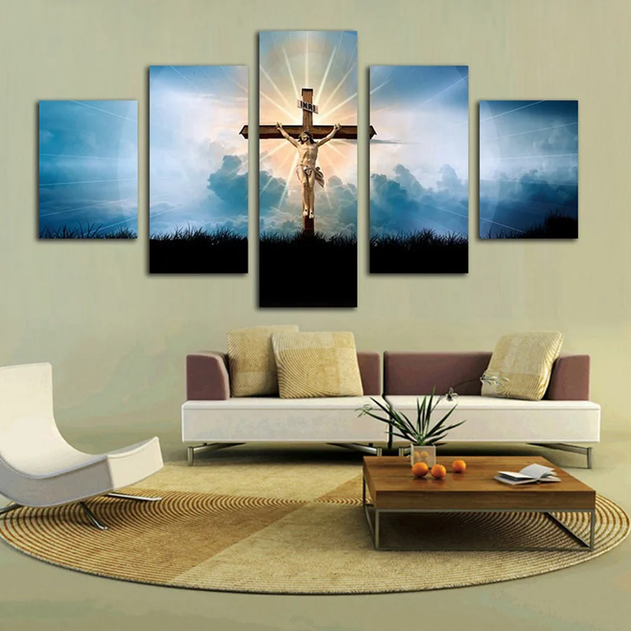 Fashion Home Decoration Modular 5 Panels Framework Canvas Oil Painting