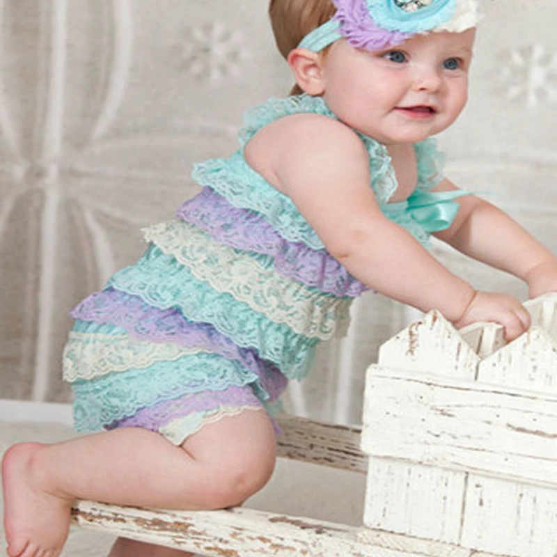 Summer Style Newborn Baby Lace Ruffle Petti Rompers Toddler Girls Fashion Birthday Party Romper 2017 Photography Props Clothes