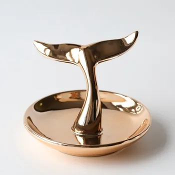 

home decoration gold whale tail jewelry collection tray decorative furnishing articles