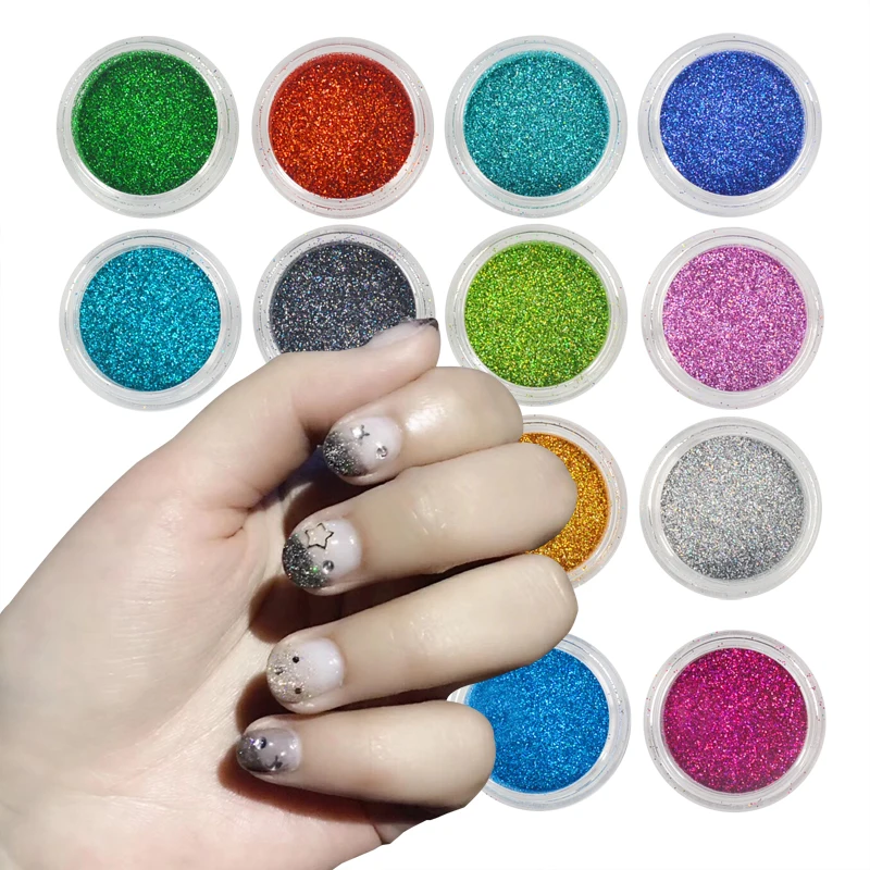 

1 bottle Laser Shinning Pigment Nail Art Glitter Powder Dust Tips for Body Craft Polish Salon 3d Nail Art Decorations