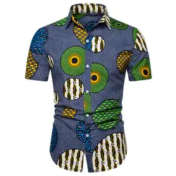 Повседневная гавайская рубашка с коротким рукавом летняя мужская рубашка с принтом свободная пляжная блузка с отложным воротником Топ Camisa