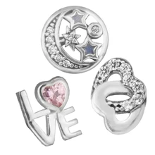 3 шт. Запчасти для плавающей медальон кулон и цепочки ожерелья 925 пробы серебро ювелирные украшения