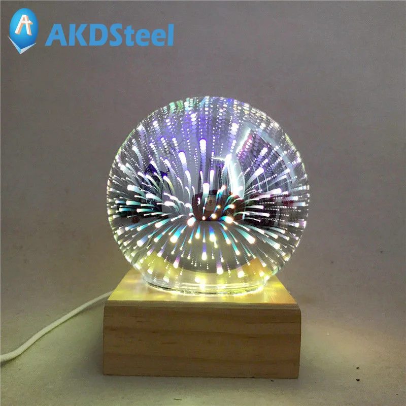 AKDSteel 5V 3W Magic Crystal Ball Lamp USB Rechargeable Colorful Sphere