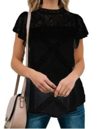2020 Summer Chiffon Tops Women Blouses Ruffles Plus Sizes Befree Boho Floral Elegant Lady Sexy Lace Casual Embellished Shirts - 32989448692