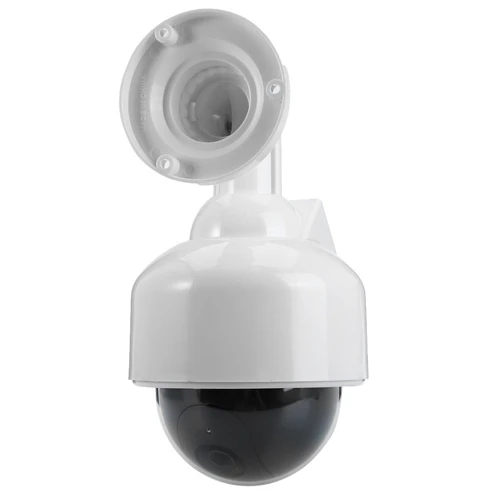 360 ° 회전 가짜 더미 보안 카메라 CCTV, 깜박이는 LED 조명 돔, 실내 및 실외 태양열 및 배터리로 구동 4