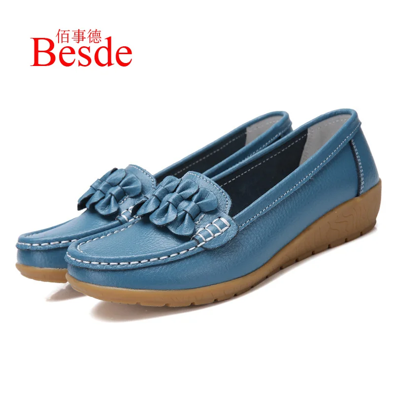 

Sexy Flower Female Flats Women Spring/autumn Shoes Big size 44 Slip-on Loafers 10 Colors Wedges Falts Mom Shoes