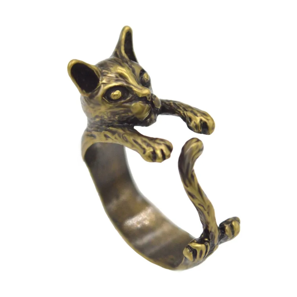 QIAMNI кольцо ручной работы с милым животным котом для женщин и девочек и мужчин, модные вечерние украшения в виде кошачьего хвоста, подарок для любимого питомца, аксессуары