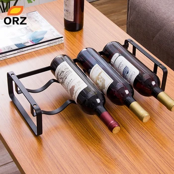 

ORZ Home Wine Holder Storage Rack Metal Wine Accessories 4 Bottles Standing Shelf Home Decoration Holder Bar Tools Accessories