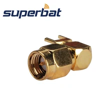 Superbat 10 шт. РФ SMA разъем 50 Ом через отверстие разъем под пайку Мужская прямоугольная печатная плата крепление
