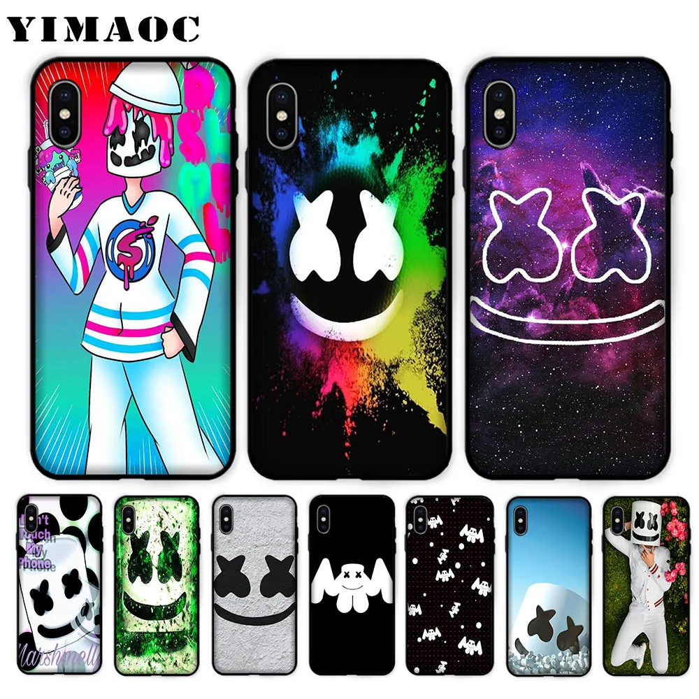 

YIMAOC Marshmello Unique Design Soft Case for iPhone XS Max XR X 7 8 6 6S Plus 5 5S SE