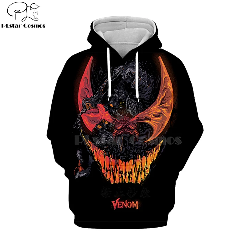 

PLstar Cosmos marvel Movie Spiderman Venom Villain Skull Tee 3D Print Hoodies/Sweatshirt long sleeve Unisex Good Quality Top-8