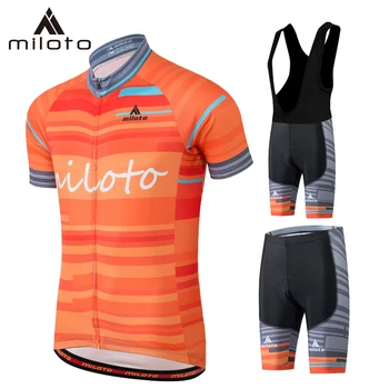 

MILOTO Summer Short Cycling Jersey Bib Sets Maillot Ropa Ciclismo Bicycle Clothing MTB Bike Uniform Cycling Bib Shorts Suits