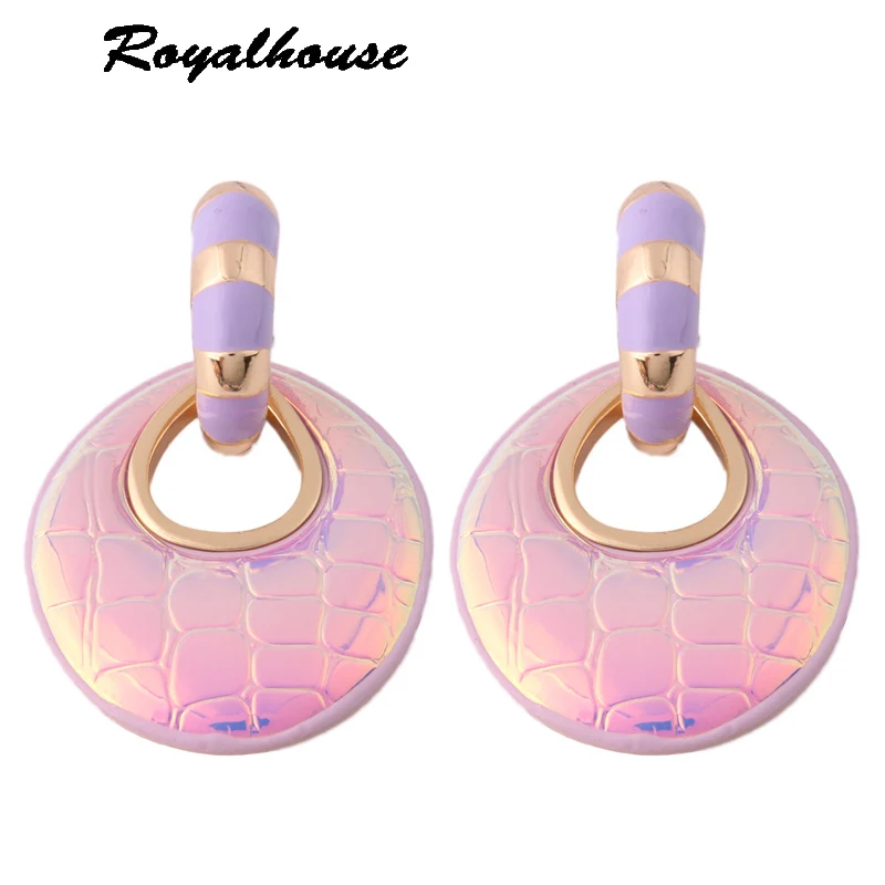 

Royalhouse Flash Leather Earring Dorp earring brand Oorbellen Leopard Ear for women orecchini Ear femme Large Brinco earing