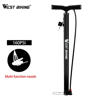 

WEST BIKING 160 PSI Bike Floor Pump Presta Schrader Valve Ball Air Pump Tyre Inflator Cycling Accessories For MTB Road Bicycle