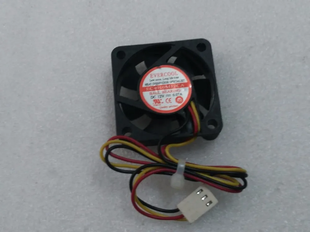 Подлинный для EVERCOOL EC4010M12CA DC12V 0.07A 40x40x10mm 40*40*10MM 3pin 3Wire 4010 4CM 40mm охлаждающий вентилятор