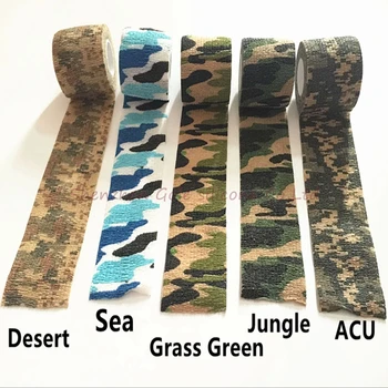 

1000pcs Camo Outdoor Tactical 4.5M Hunting Shooting Stealth Camouflage Stretch Adhesive Elastic Tape Bandage Wrap Travel Kits
