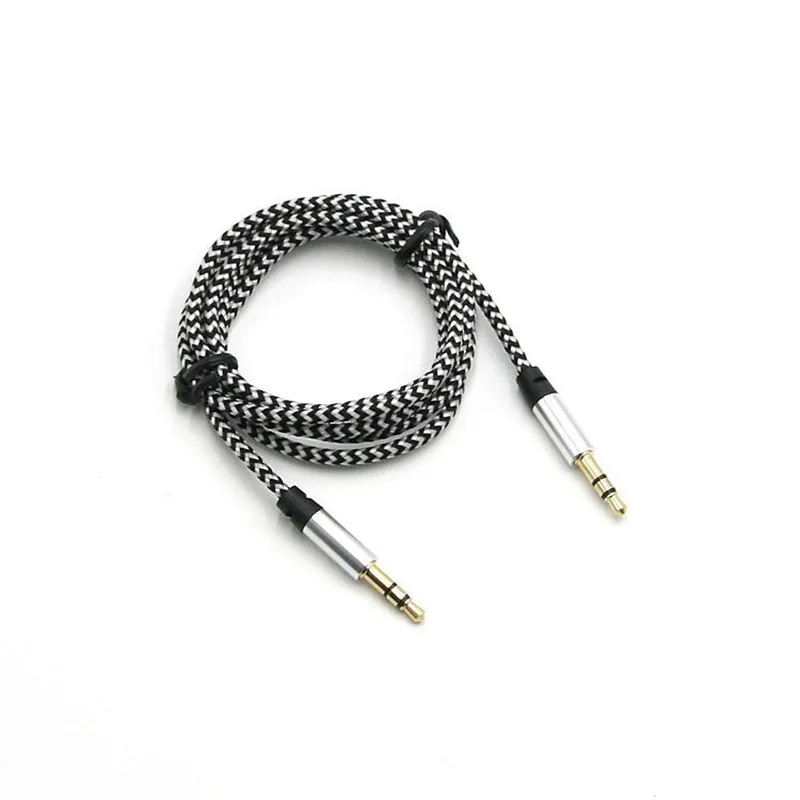 1 м 3,5 мм стерео автомобильный AUX вспомогательный шнур Jack аудио кабель папа-папа для мобильного телефона MP3 музыкальный плеер дропшиппинг - Название цвета: Серебристый