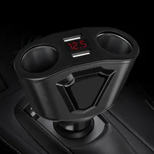 12V-24V Car Splitter Cigarette Lighter Socket Power Adapter 3.1A Dual USB Car Charger with LED Voltmeter Detection