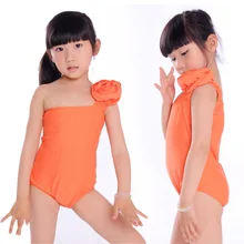 Новинка года, детский цельный купальник оранжевого цвета для девочек, детский купальник в форме цветка для девочек