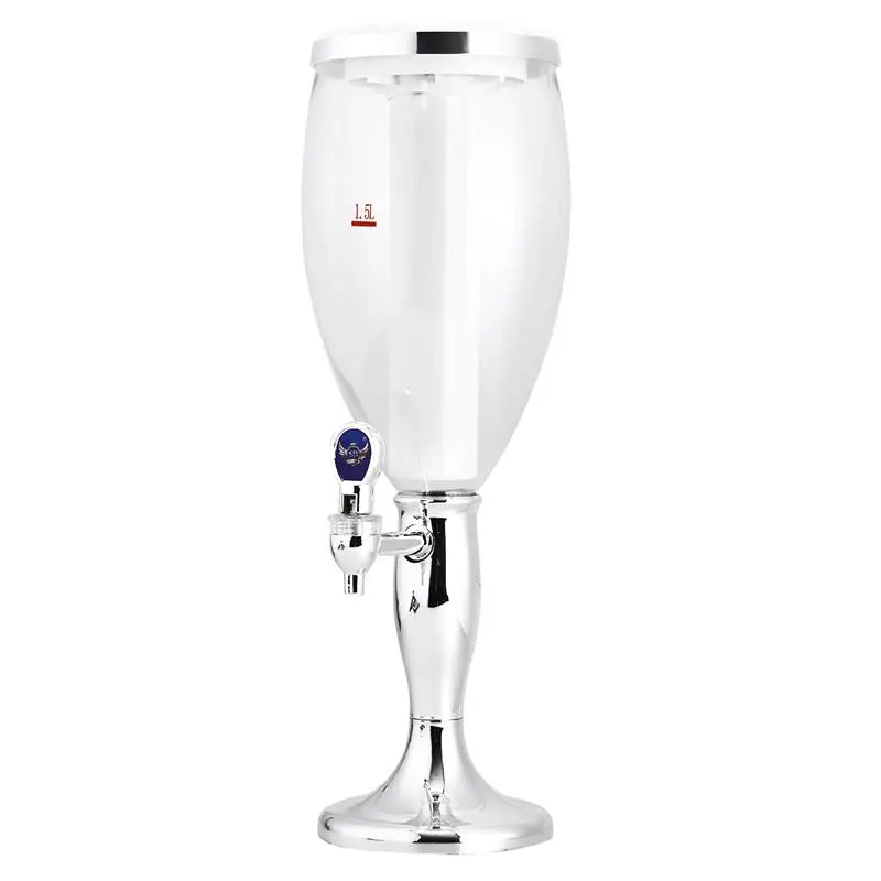 ROSENICE 1.5L Plastic Tabletop Wine Beer Tower Beverage Juice Dispenser