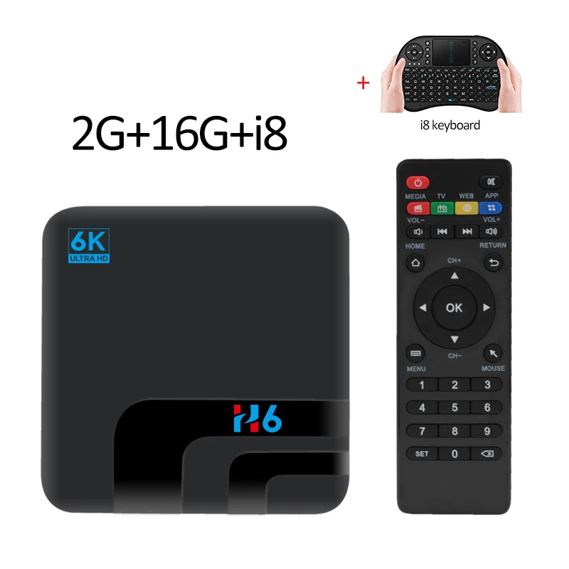 H6 Android tv box ip tv 6k 4G 32G Netflix Smart BOX Android 9,0 6K tv HD H.265 2,4/5,8G WiFi медиа ТВ android boX - Цвет: 2G16GI8