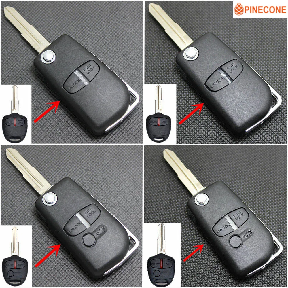 

PINECONE Key Shell For MITSUBISHI PAJERO OUTLANDER ASX GRANDIS LANCER Car MIT8/MIT11 Blade 2/3 Button Easy Install Key Case Fob