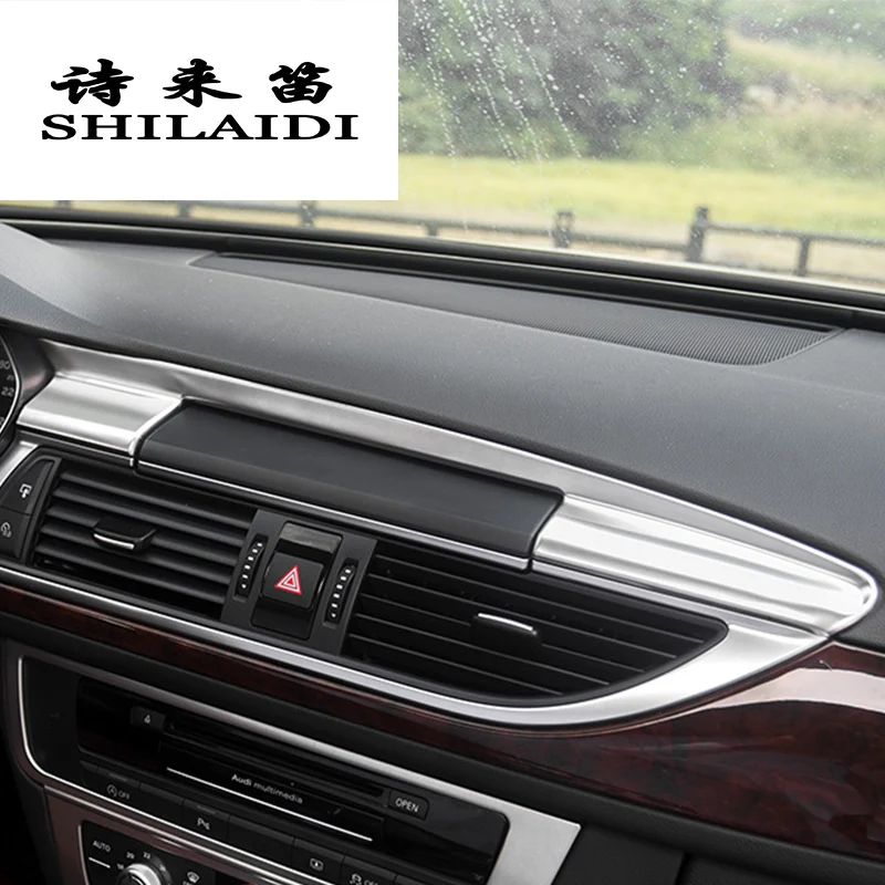 

Car Styling Dashboard Warning light Decorative frame Cover Sticker Trim for Audi A6 C7 Interior Auto Accessories stainless steel