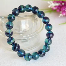 Высококачественный натуральный фиолетовый синий флюорит Cornucopia Гладкий круглый полированный тянущийся браслет бусины 10 мм