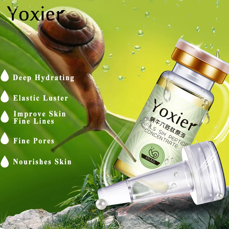 Yoxier Serum Face Anti-Aging Snails Hyaluronic Acid Six Peptide Concentrate Face Care Moisturizing Oil-control Snail Essence