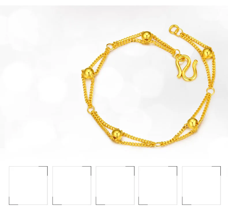 DCZB 24K браслет из чистого золота Настоящее 999 твердое золото браслет для женщин счастливый шарик красивая модная классика ювелирные изделия Новинка
