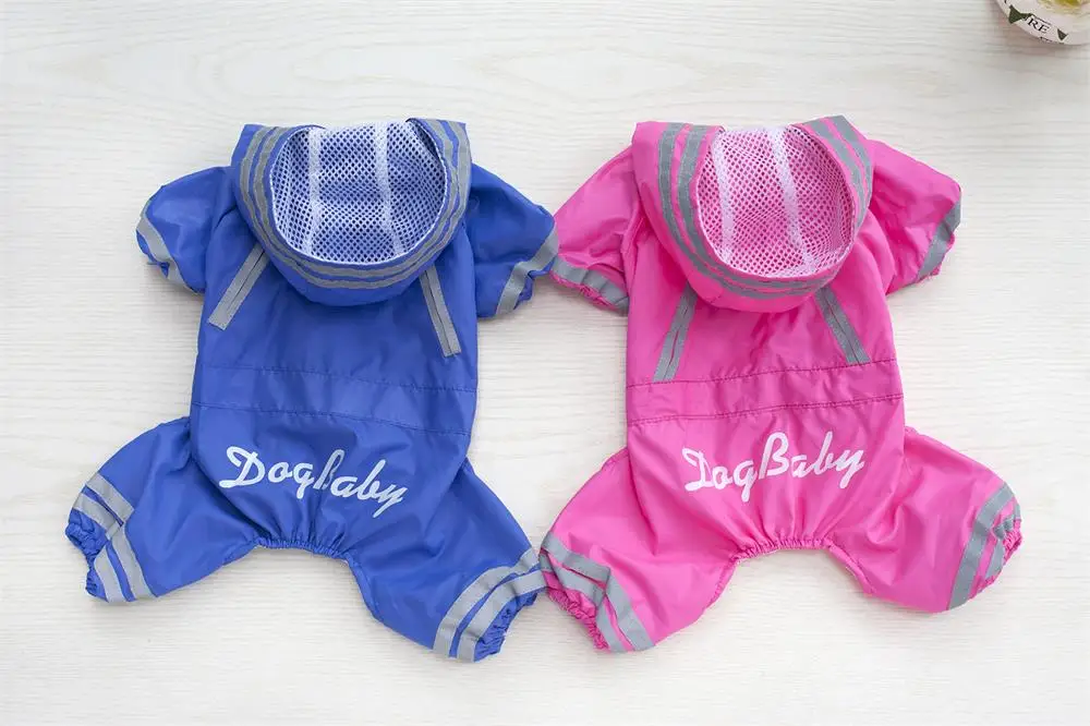 

New Pet Dog Clothes Raincoat Jumpsuit With Hat Summer Rainy Day Waterproof Coat For Dog Cat Pet perro del impermeable S-XXL
