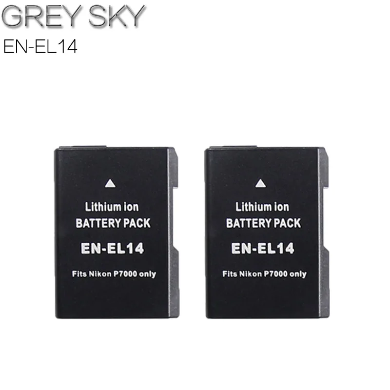 Акумуляторная батарея EN-EL14 EN-EL14a ENEL14 RU EL14 EL14a Батарея+ ЖК-дисплей USB Зарядное устройство для Nikon D3100 D3200 D3300 D5100 D5200 D5300 P7000 - Цвет: 2 battery